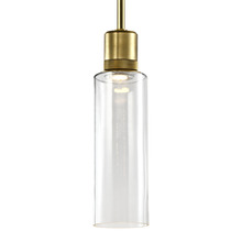ZEEV Lighting P11701-LED-AGB-G15 - Zigrina 18" Glass Drum LED Pendant with Knurl Ring Aged Brass