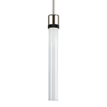 ZEEV Lighting P11703-LED-PN-K-SBB-G2 - Zigrina 18" Clear Glass LED Pendant in Nickel and Black Knurled Ring