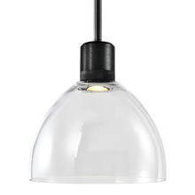 ZEEV Lighting P11704-LED-SBB-G12 - Zigrina Glass Dome LED Pendant with Knurl Ring Black