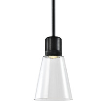 ZEEV Lighting P11704-LED-SBB-G16 - Zigrina Glass Bell LED Pendant with Knurl Ring Black