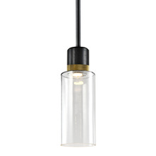 ZEEV Lighting P11704-LED-SBB-K-AGB-G14 - Zigrina 12" Glass Drum LED Pendant in Black and Brass Knurled Ring