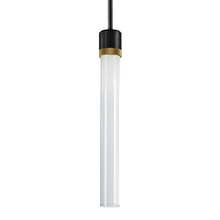 ZEEV Lighting P11704-LED-SBB-K-AGB-G2 - Zigrina 18" Clear Glass LED Pendant in Black and Brass Knurled Ring