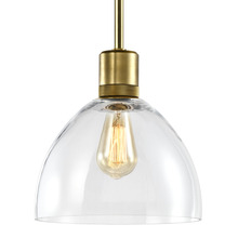 ZEEV Lighting P11705-E26-AGB-G12 - Zigrina Glass Dome E26 Pendant with Knurled Ring Aged Brass