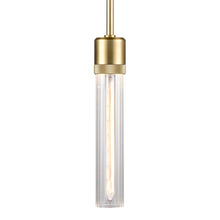 ZEEV Lighting P11705-E26-AGB-G3 - Zigrina 12" Fluted Glass E26 Pendant with Knurled Ring Aged Brass