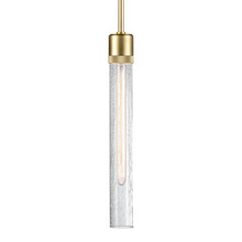 ZEEV Lighting P11705-E26-AGB-G6 - Zigrina 18" Crackled Glass E26 Pendant with Knurled Ring Aged Brass