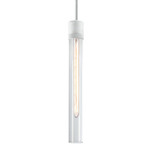 ZEEV Lighting P11706-E26-MW-G2 - Zigrina 18" Clear Glass E26 Pendant with Knurled Ring Matte White