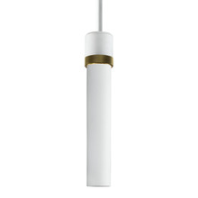 ZEEV Lighting P11706-E26-MW-K-AGB-G7 - Zigrina 12" White Glass E26 Pendant in White with Knurled Ring in Brass