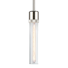 ZEEV Lighting P11707-E26-PN-G1 - Zigrina 12" Clear Glass E26 Pendant with Knurled Ring Polished Nickel