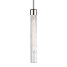 ZEEV Lighting P11707-E26-PN-G6 - Zigrina 18" Crackled Glass E26 Pendant with Knurled Ring Polished Nickel