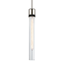 ZEEV Lighting P11707-E26-PN-K-SBB-G2 - Zigrina 18" Clear Glass E26 Pendant in Nickel with Knurled Ring in Black