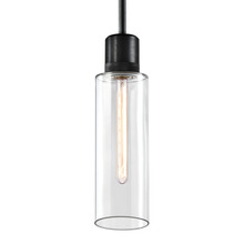 ZEEV Lighting P11708-E26-SBB-G15 - Zigrina 18" Glass Drum E26 Pendant with Knurled Ring Satin Black