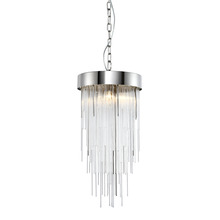 ZEEV Lighting P30009-4-PN - Waterfall 12" 4-Light, Round Glass Pendant in Polished Nickel