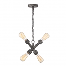 ZEEV Lighting P30075-4-AI - Peg 4-Light, Nautical Iron Pendant in Aged Iron