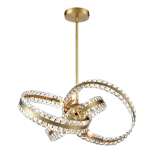 ZEEV Lighting P30096-6-AGB - Knot 19" 6-Light, Orbital Crystal Pendant in Aged Brass