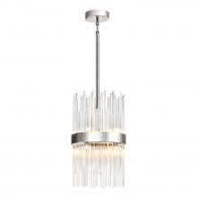 ZEEV Lighting P30106-8-PN - Citadel 10" 8-Light, Glass Stem Drum Mini-Pendant in Nickel