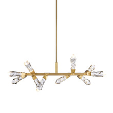 ZEEV Lighting PL11413-LED-10-AGB - Angelus 48" LED 10-Light, Crystal Linear Pendant in Aged Brass