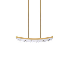 ZEEV Lighting PL11609-LED-32-AGB - Arcus LED 32" Sleek Curved Crystal Linear in Aged Brass