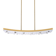 ZEEV Lighting PL11617-LED-56-AGB - Arcus LED 56" Sleek Curved Crystal Linear in Aged Brass