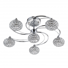 ZEEV Lighting SF50005-6-CH - Kent 23" 6-Light, Crystal Semi-Flush in Chrome