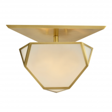 ZEEV Lighting SF50010-3-AGB - Moonbow 21" 3-Light, Architectural Semi-Flush in Aged Brass