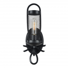 ZEEV Lighting WS70013-1-RCBK - Kenosha 1-Light Rustic Iron Wall Sconce In Black