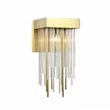 ZEEV Lighting WS70043-1-AGB - Waterfall 1-Light, Vertical Glass Wall Sconce in Aged Brass