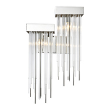 ZEEV Lighting WS70058-2-RHF-PN - Waterfall 2-Light, Right Cityscape Glass Wall Sconce in Polished Nickel