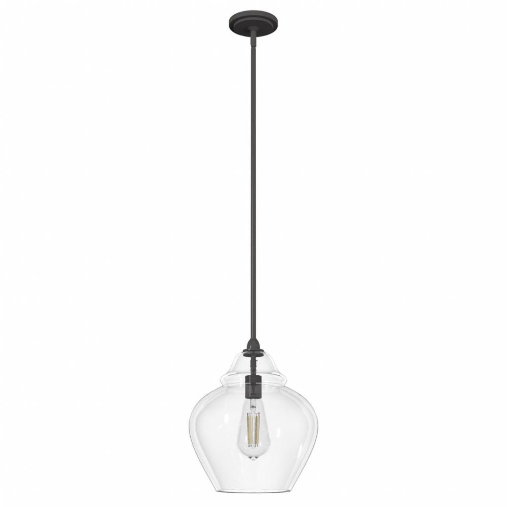 Hunter Dunshire Noble Bronze with Clear Glass 1 Light Pendant Ceiling Light Fixture