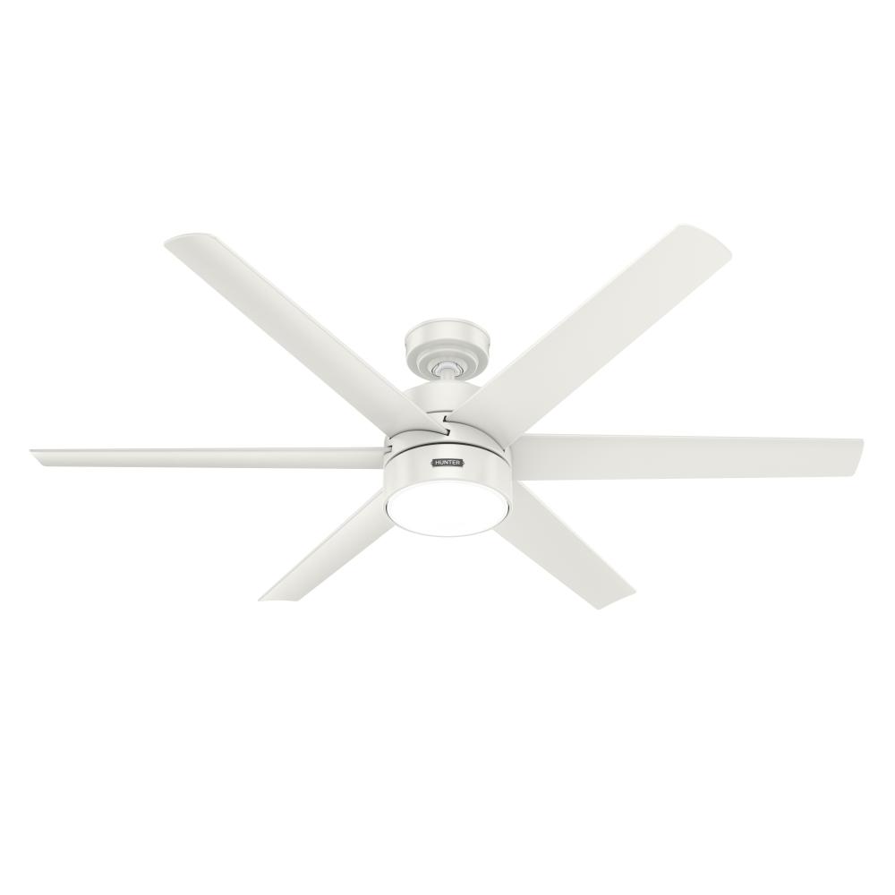Hunter 60 inch Solaria ENERGY STAR® Fresh White Damp Rated Ceiling Fan with LED Lt Kit