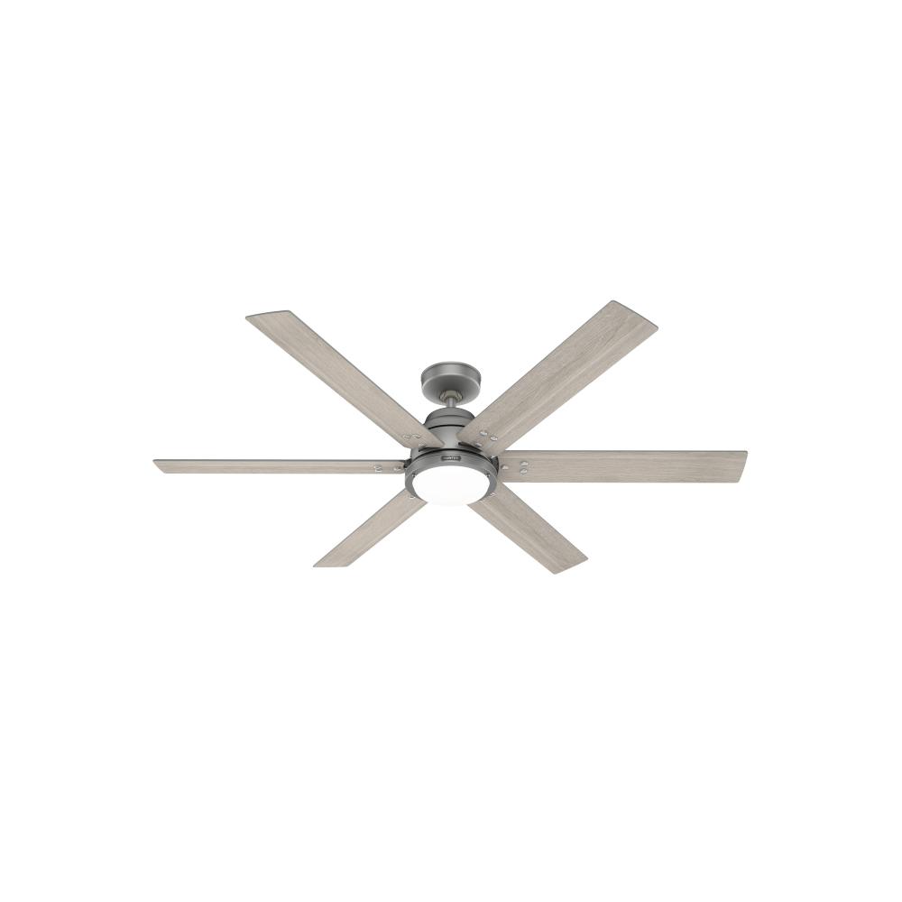 Hunter 60 inch Gravity Wi-Fi ENERGY STAR® Matte Silver Ceiling Fan with LED Lt Kit