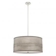 Hunter 19382 - Light Grey Oak and Brushed Nickel with Painted Cased White Glass 4 LT Pendant Ceiling Light Fixture