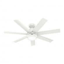 Hunter 52375 - Hunter 52 inch Brazos ENERGY STAR® Fresh White Damp Rated Ceiling Fan with LED Lt Kit