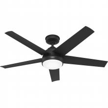 Hunter 52589 - Hunter 52 in Skyflow Matte Black WeatherMax Indoor / Outdoor Ceiling Fan w/ LED Lt Kit
