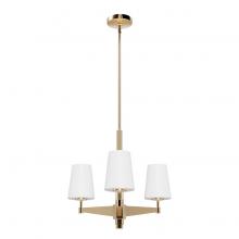Hunter 19878 - Hunter Nolita Alturas Gold with Cased White Glass 3 Light Chandelier Ceiling Light Fixture