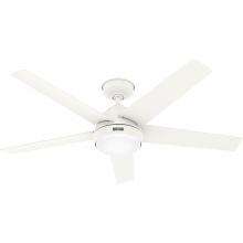 Hunter 52611 - Hunter 52 in Skyflow Matte White WeatherMax Indoor / Outdoor Ceiling Fan w/ LED Lt Kit
