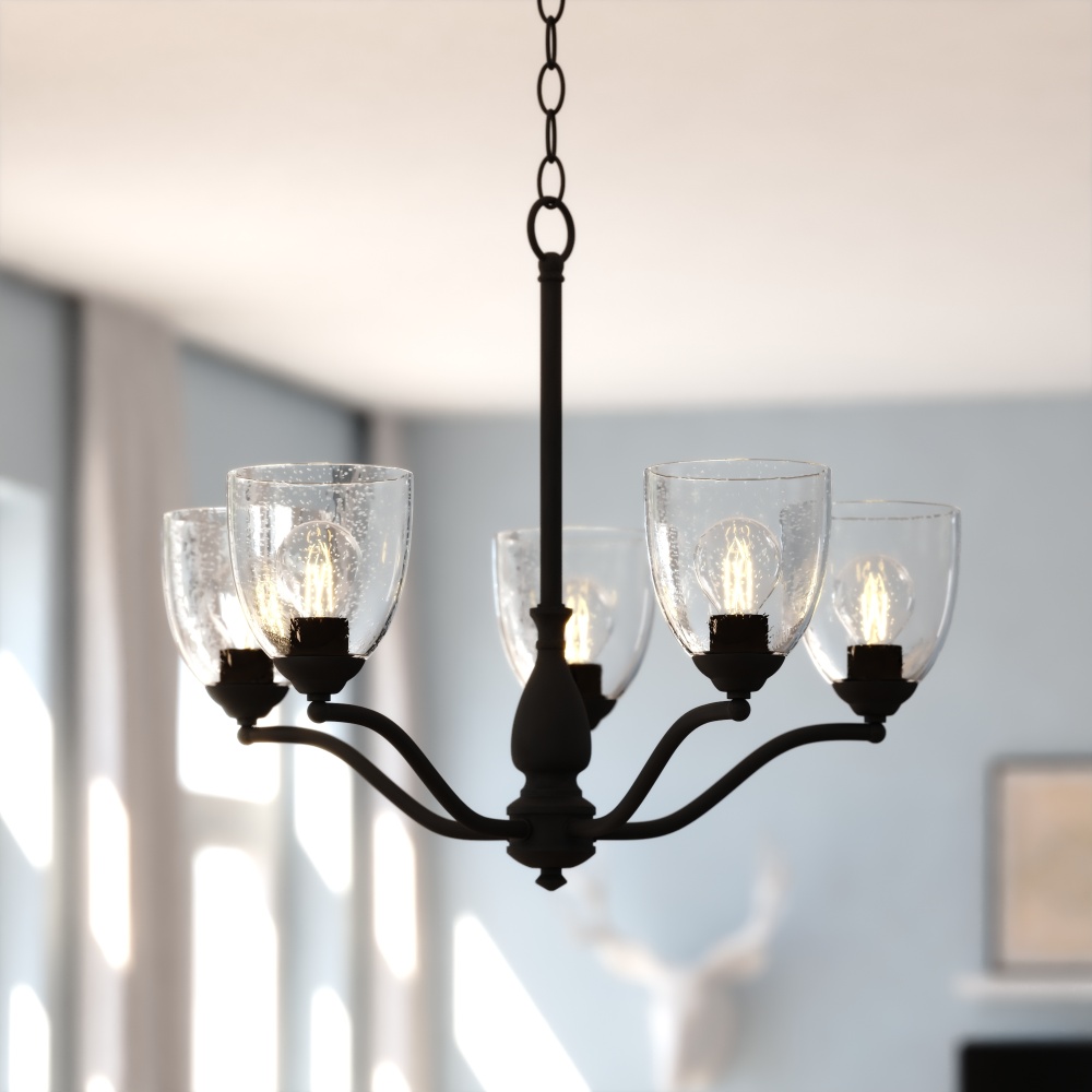 Bellwood 24.5-in. 5 Light Chandelier Matte Black