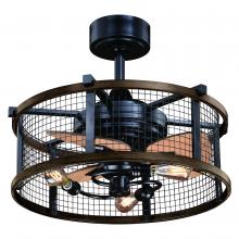 Vaxcel International F0061 - Humboldt 21-in LED Ceiling Fan Oil Rubbed Bronze and Burnished Teak