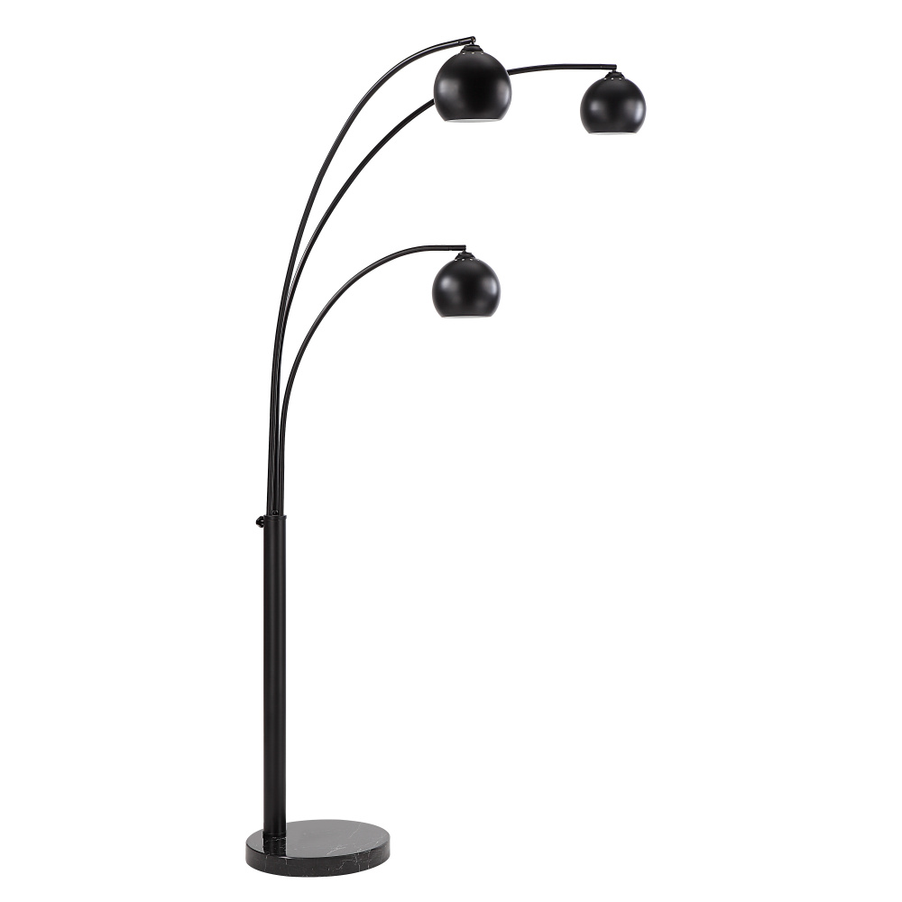 Folia 87&#34; Tall Matte Black Floor Lamp with Dome Iron Shade