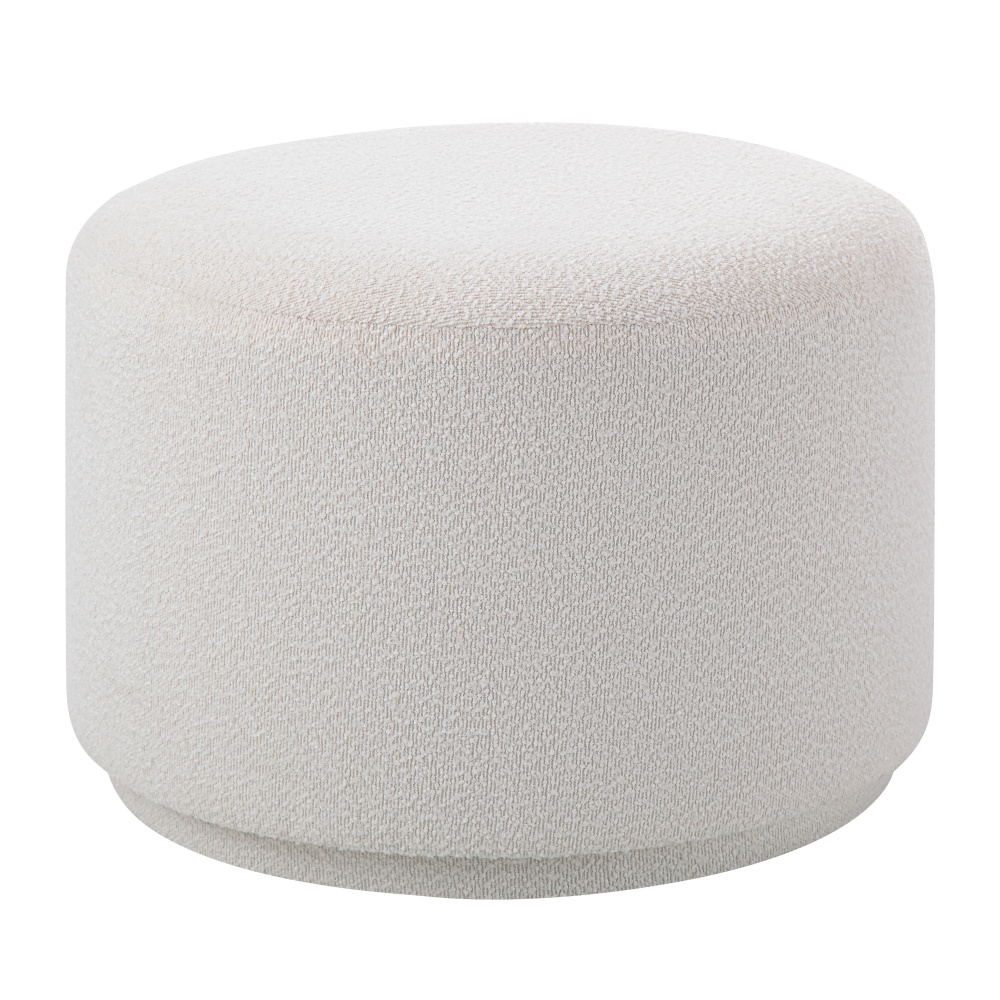 Audrina Indoor Boucle Ottoman, Off-White