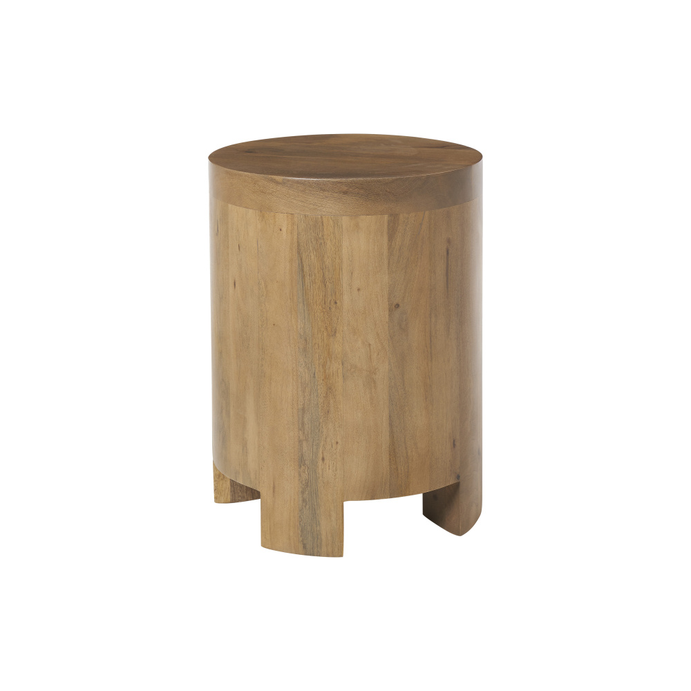 Salvatore Indoor Mango Wood Side Table, Light Brown