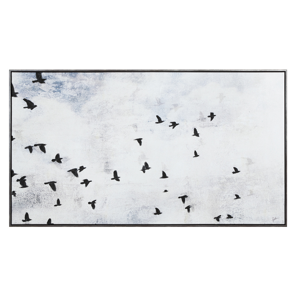 Paz 30&#34; H x 55&#34; W Canvas Art, Blue