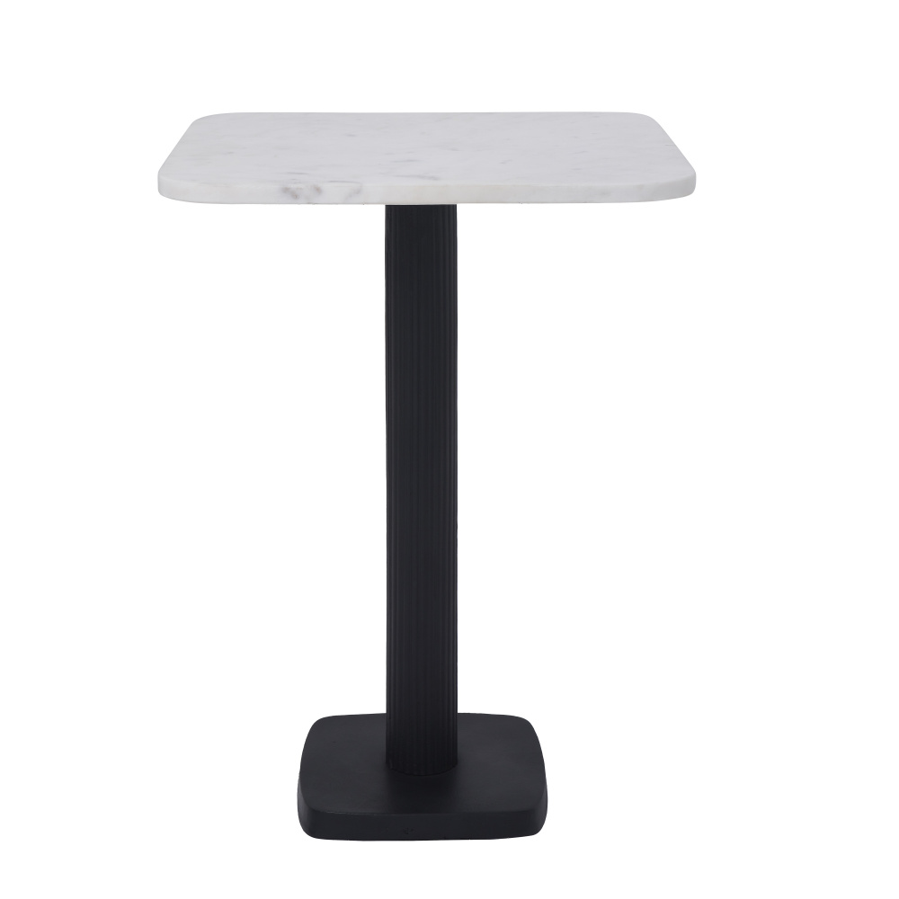 Laila Indoor Cast Aluminum Side Table, Matte Black