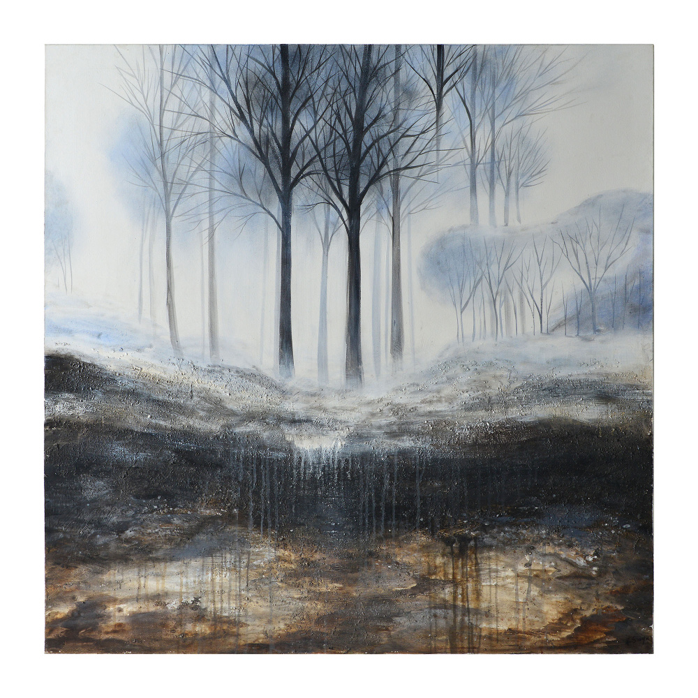 Rainier 50&#34; Wide Canvas Art, Charcoal