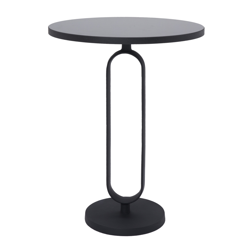 Eryx Indoor Cast Aluminum Side Table, Matte Black