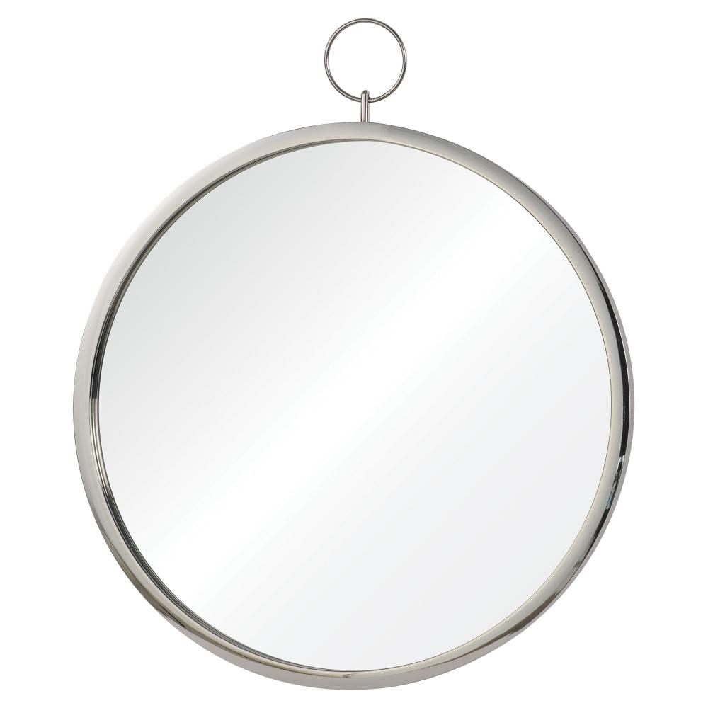 Porto 30" Tall Round Wall Mirror, Grey