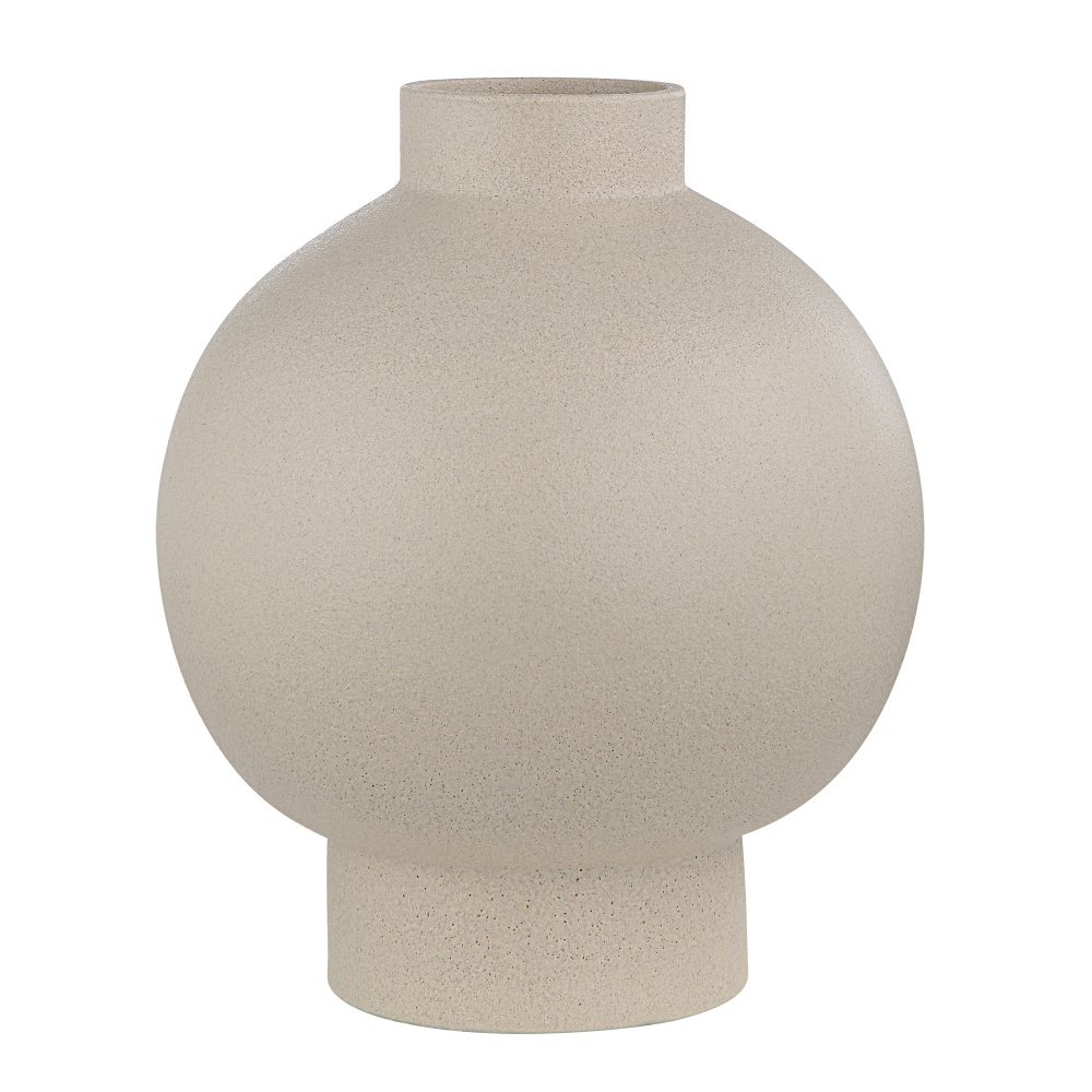 Lamoureux Indoor Ceramic Vase, Textured Matte Ivory