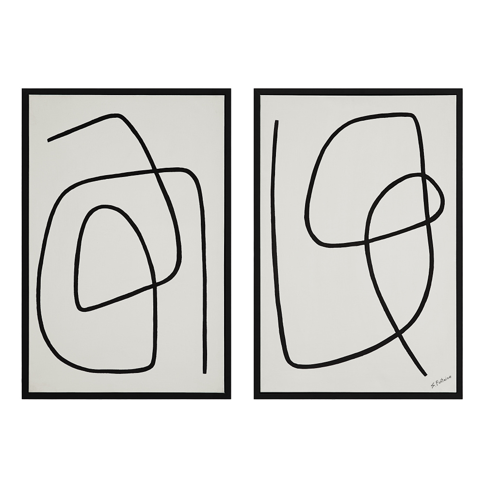 Moreau 24&#34; Wide Canvas Art with Wood Frame, Painted Black