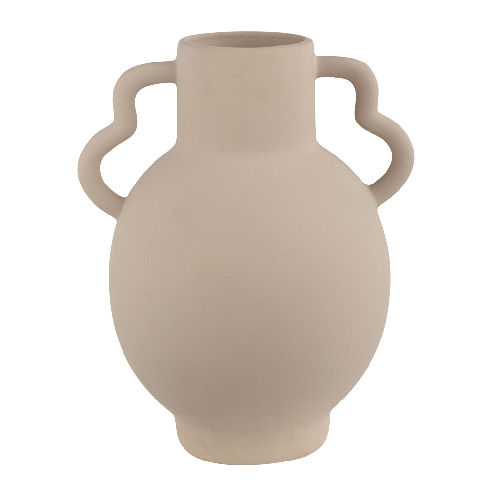 Monet Indoor Ceramic Vase, Textured Matte Beige