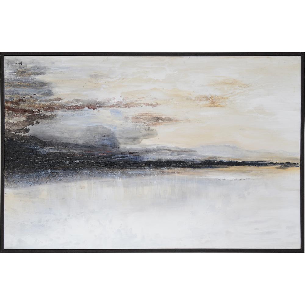 Warran 40&#34; Wide Canvas Art, Black