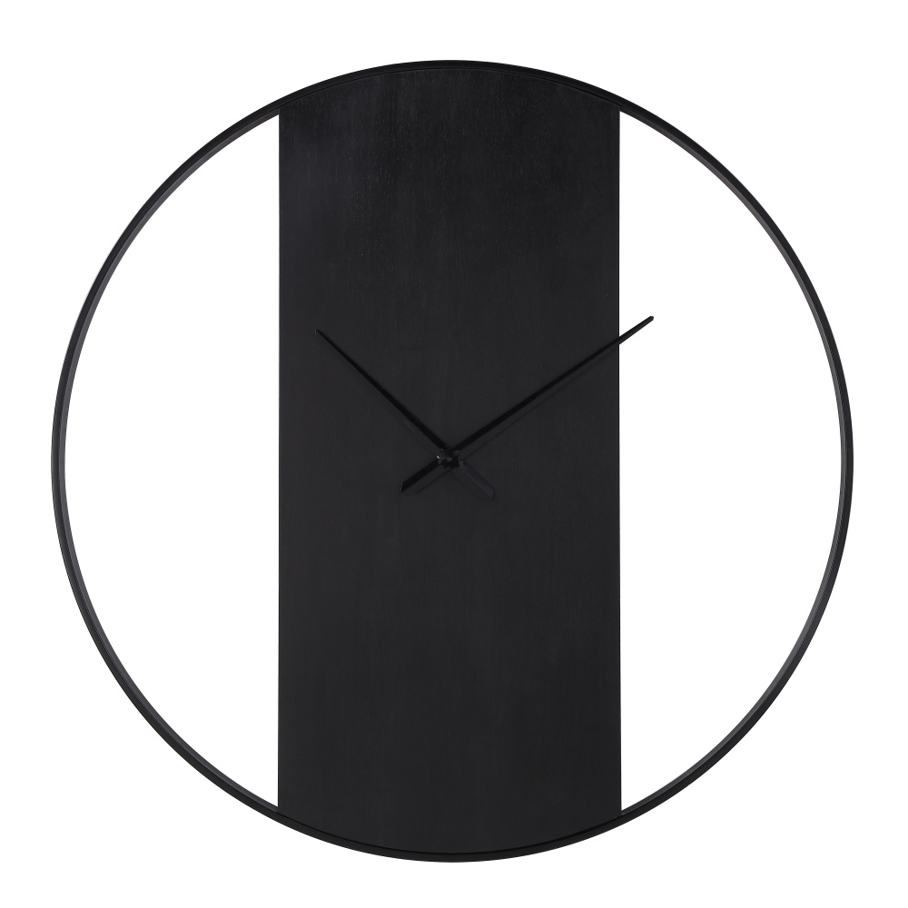 Romy Indoor Iron Wall Clock, Matte Black